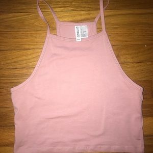 Dusty pink halter crop  top